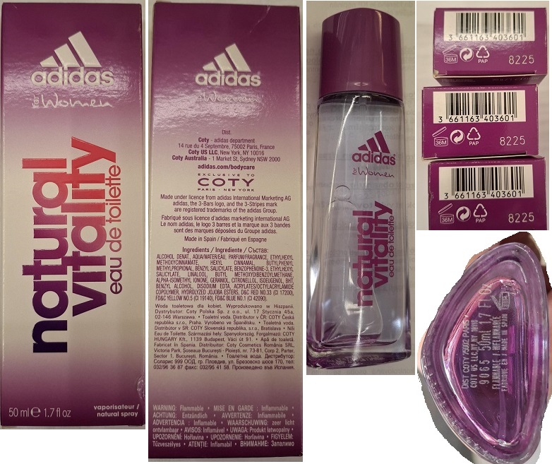 Adidas, for Women, natural vitality, eau de toilette číslo šarže/ sp. do: 8225, 9065
