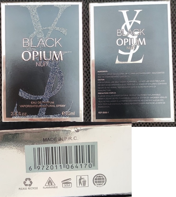 Nebezpečný výrobek - BLACK OPIUM NUIT, VST, EAU DE PARFUM číslo šarže/ sp. do: REF: B886-1, MFD: 2023/06/02, EXP: 2028/06/01