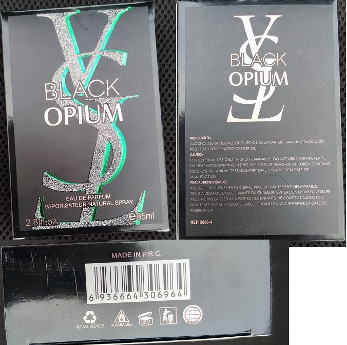 Nebezpečný výrobek - BLACK OPIUM, VST, EAU DE PARFUM číslo šarže/ sp. do: REF: B886-4, MFD: 2022/12/30, EXP: 2027/12/29