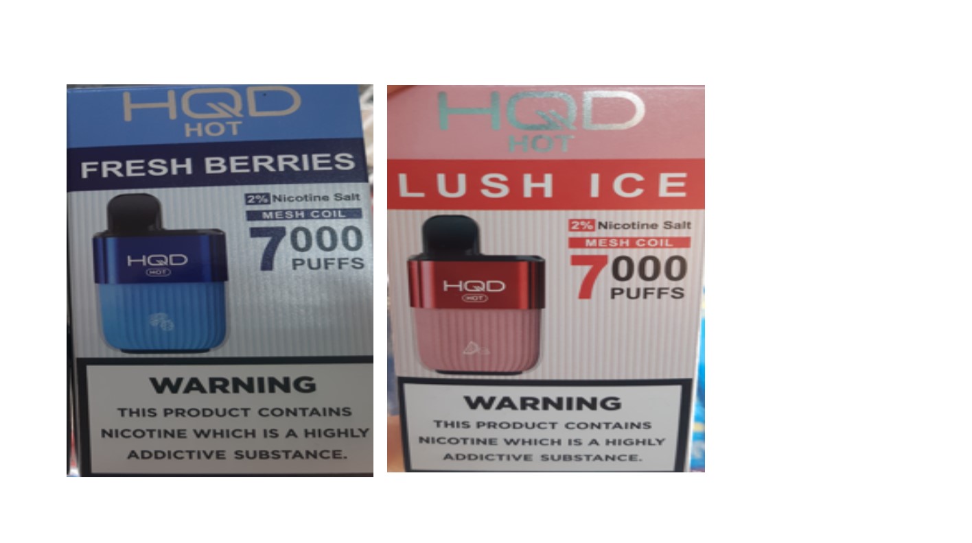 Jednorázová elektronická cigareta HQD HOT, 7000 PUFFS, 2 % Nicotine Salt, 14 ml, – ve 2 příchutích