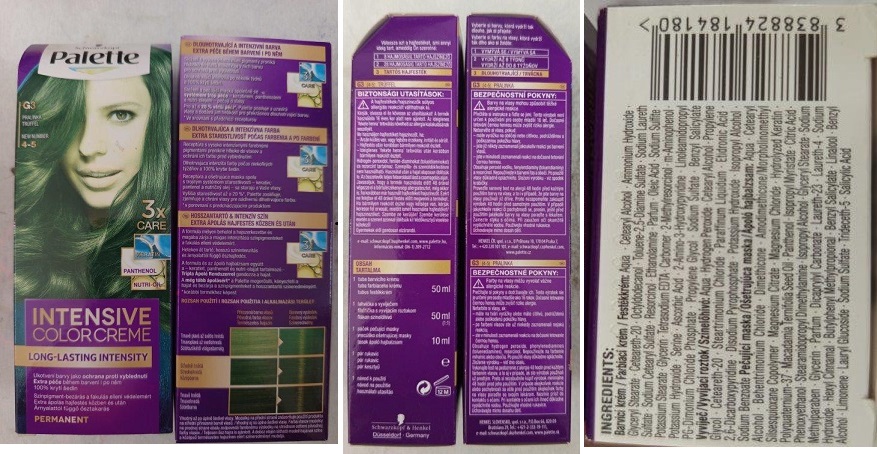 Schwarzkopf, Palette, INTENSIVE COLOR CREME, G3, PRALINKA, TRÜFFEL, 4-5 číslo šarže/ sp. do: 0809992828