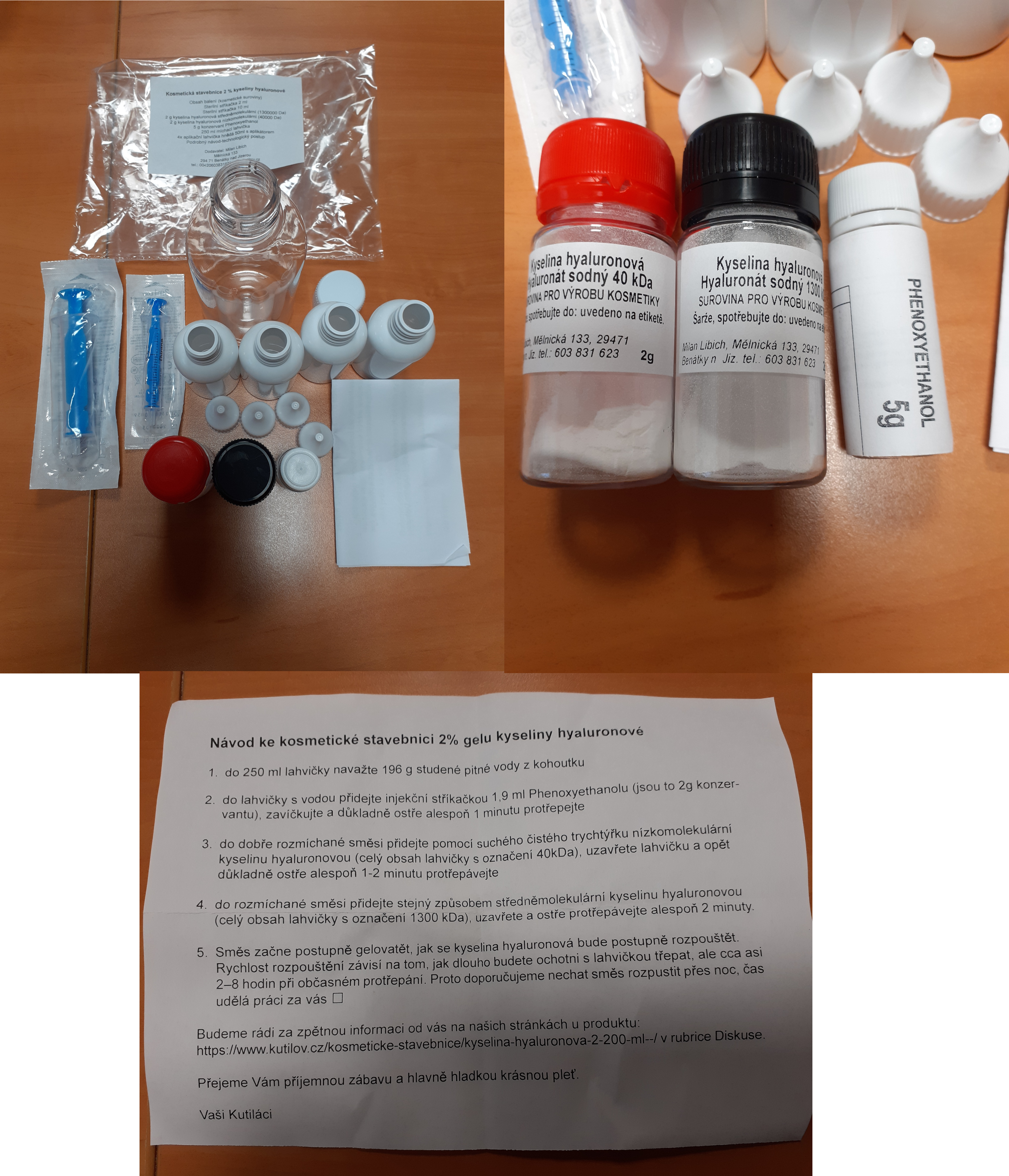 Kosmetická stavebnice 2 % kyseliny hyaluronové