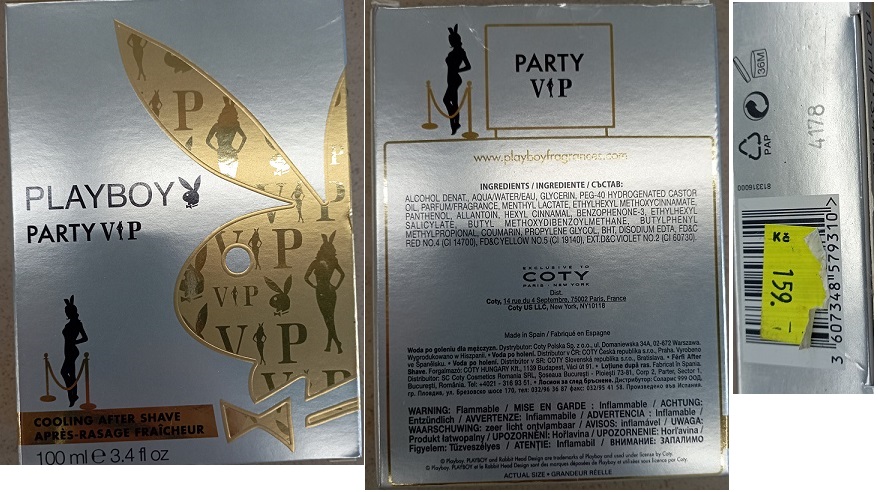 PLAYBOY PARTY VIP, COOLING AFTER SHAVE číslo šarže/ sp. do: 813316000, 4178