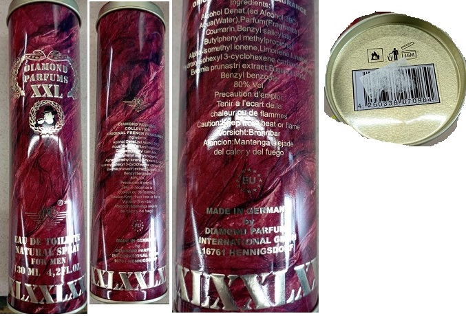 DIAMOND PARFUMS XXL, EAU DE TOILETTE, NATURAL SPRAY FOR MEN, PARIS DC číslo šarže/ sp. do: neuvedeno EAN: 4260338070984